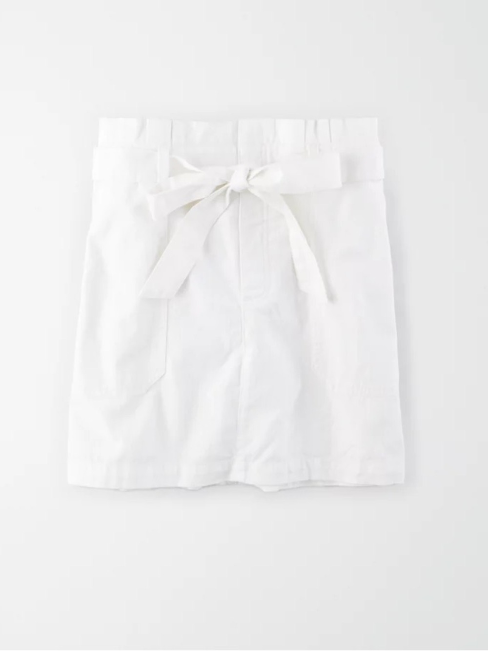 American Eagle High Waisted Denim Paperbag Mini Skirt